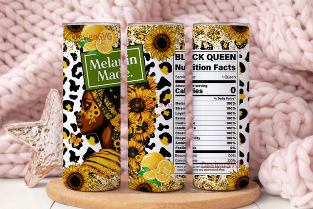 Melanin Made Black Queen 20oz Tumbler PNG, Black Queen Nutrition Facts Tumbler PNG, Melanin Tumbler Sublimation Design, Tumbler 20oz Png Sublimation DesignSVG 