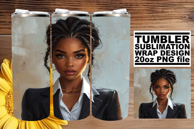 Melanin Majesty on 20oz Tumbler Wraps Sublimation afrosvg 