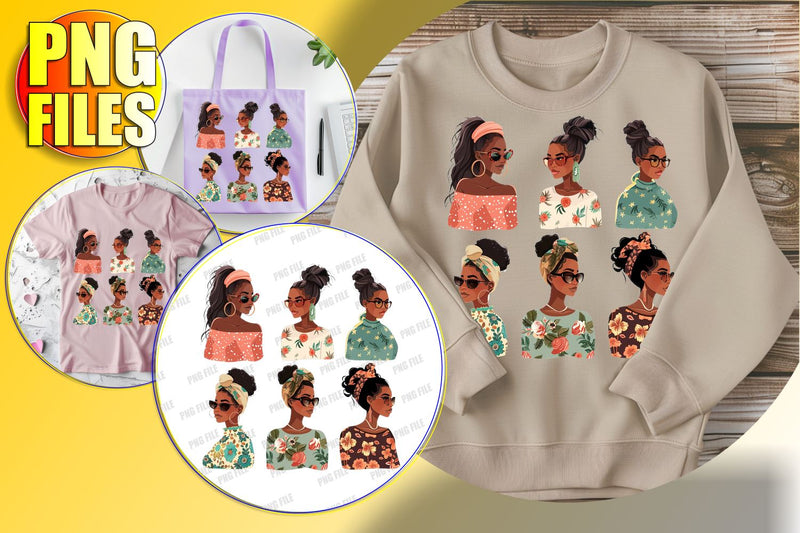 Melanin Portrait Art Sublimation PNG Sublimation afrosvg 