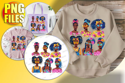 Melanin Portrait PNG for Crafts Sublimation afrosvg 