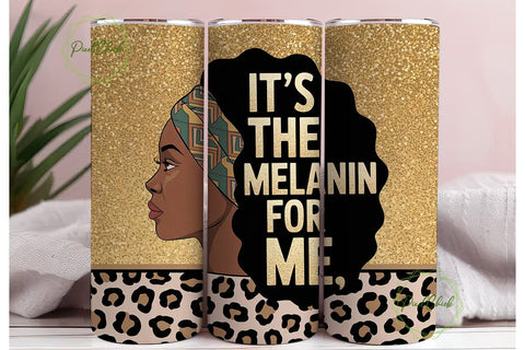 Melanin Queen 20oz Tumbler Wrap Sublimation PixelChick 
