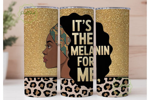 Melanin Queen 20oz Tumbler Wrap Sublimation PixelChick 