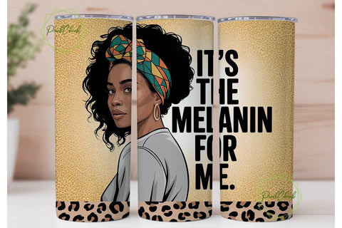 Melanin Queen 20oz Tumbler Wrap Sublimation PixelChick 