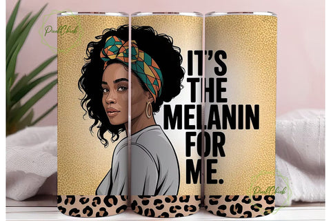 Melanin Queen 20oz Tumbler Wrap Sublimation PixelChick 