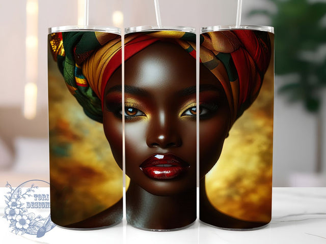Melanin Queen Afro Diva Tumbler, Afro Diva Wrap, 20oz Tumbler Sublimation, Black Girl Magic Design, Empowered Beauty Sublimation, Ethnic Glam Tumbler, Radiant Melanin Wrap Sublimation ToriDesigns 