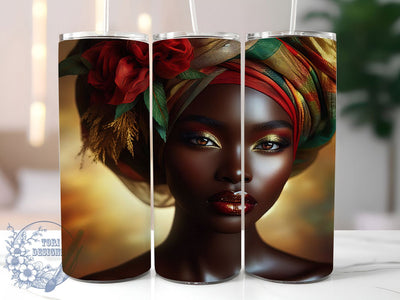 Melanin Queen Afro Diva Tumbler, Afro Diva Wrap, 20oz Tumbler Sublimation, Black Girl Magic Design, Empowered Beauty Sublimation, Ethnic Glam Tumbler, Radiant Melanin Wrap Sublimation ToriDesigns 