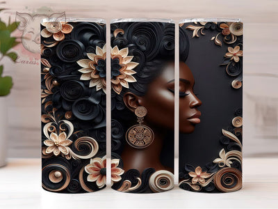 Melanin Queen Empowerment Tumbler, 3D Black Woman, Empowerment Wrap, Sublimation Art, 20oz Tumbler, Afrocentric Style, Bold Design Sublimation Lara' s Designs 