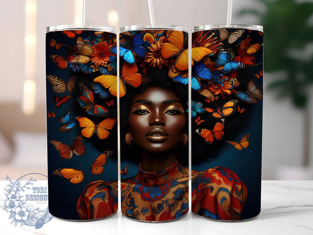 Melanin Queen Empowerment Tumbler, Melanin Queen Wrap, African American Pride Cup, 20oz Sublimation Wrap, Afrocentric Empowerment Tumbler, Strong Black Identity Cup, Cultural Heritage Wrap Sublimation ToriDesigns 