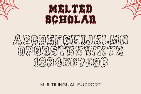Melted Scholar – Drip Varsity Font with Bold Halloween Flair Font Dm Letter Studio 