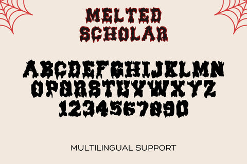 Melted Scholar – Drip Varsity Font with Bold Halloween Flair Font Dm Letter Studio 