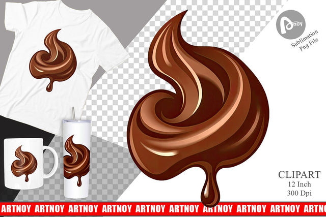 Melting Chocolate Clipart Sublimation artnoy 