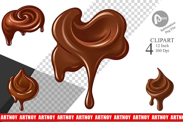 Melting Chocolate Clipart Sublimation artnoy 