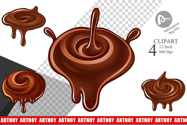 Melting Chocolate Clipart Sublimation artnoy 