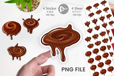 Melting Chocolate Sticker Sublimation artnoy 