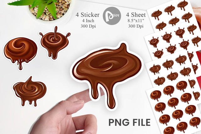 Melting Chocolate Sticker Sublimation artnoy 