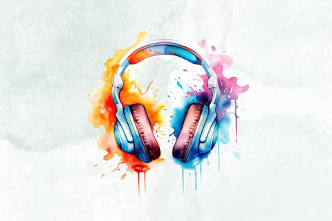 Melting Headphone Watercolor Sublimation Bundle Sublimation Designangry 