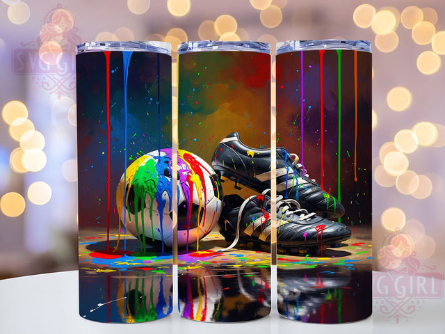 Melting Ice Cream Soccer Tumbler, Soccer Tumbler Wrap, Melting Soccer Ball Png, Soccer Sublimation Design, 20oz Skinny Tumbler, Kids Tumbler Design, Summer Sports Tumbler Sublimation SvggirlplusArt 