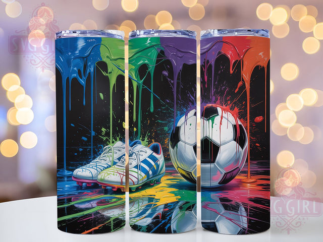 Melting Ice Cream Soccer Tumbler, Soccer Tumbler Wrap, Melting Soccer Ball Png, Soccer Sublimation Design, 20oz Skinny Tumbler, Kids Tumbler Design, Summer Sports Tumbler Sublimation SvggirlplusArt 