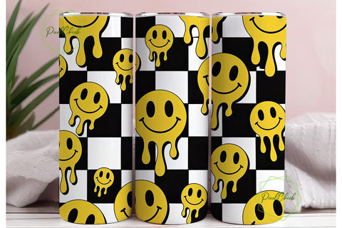 Melting Smiley Face 20oz Tumbler Wrap Sublimation PixelChick 