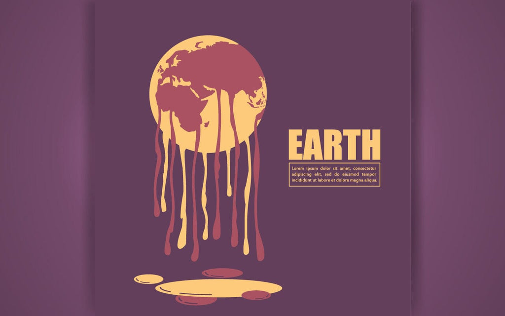 Melting world showing global warming. Melting world. Concept global