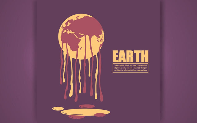 Melting world showing global warming. Melting world. Concept global warming, take care world. Melting earth, the concept of global warming SVG naemmiah021 