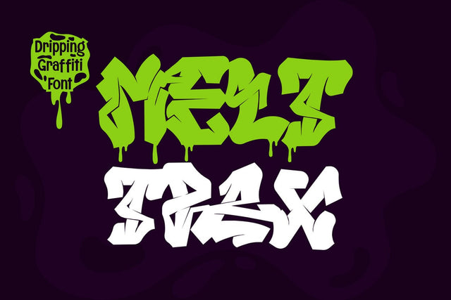 Melttrax – Urban Graffiti Font with Dripping Style | Halloween Font Font Mozzatype 