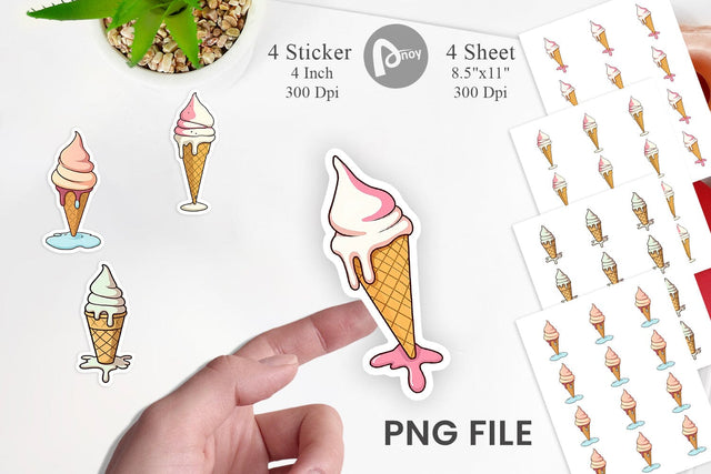 Melty Ice Cream Sticker Sublimation artnoy 