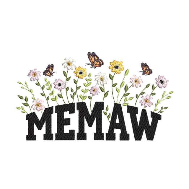 Memaw Flower Embroidery Design, 3 sizes, Instant Download Embroidery/Applique DESIGNS Nino Nadaraia 