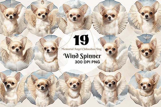 Memorial Angel Chihuahua Dog Wind Spinner Sublimation Regulrcrative 