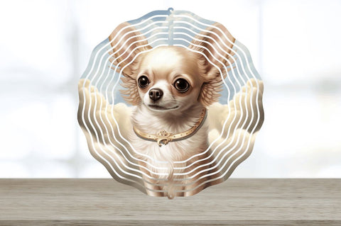 Memorial Angel Chihuahua Dog Wind Spinner Sublimation Regulrcrative 