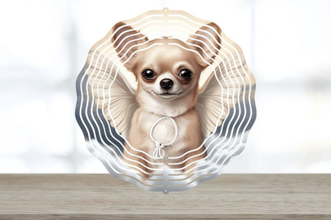 Memorial Angel Chihuahua Dog Wind Spinner Sublimation Regulrcrative 