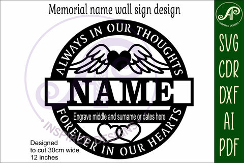 Memorial Butterfly name wall art sign, SVG personalized sign SVG APInspireddesigns 
