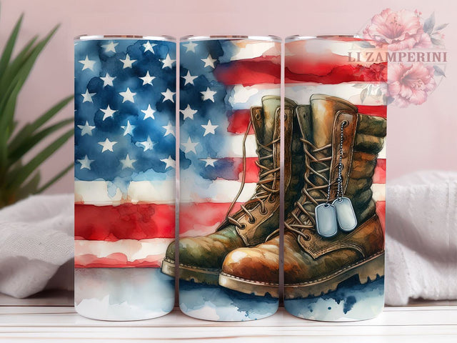 Memorial Day 20oz Tumbler Wrap PNG, Military Boots Tumbler Png, Straight & Tapered Tumbler Wrap, Instant Digital Download Sublimation Li Zamperini 