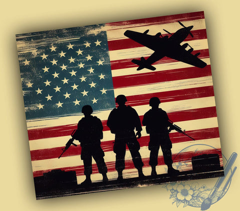 Memorial Day Patriotic 20oz Skinny Tumbler, Veterans Tumbler Png, Straight & Tapered Tumbler Wrap, Instant Digital Download Sublimation ToriDesigns 