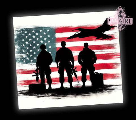 Memorial Day Patriotic 20oz Tumbler Wrap Sublimation Design, Straight Tapered Tumbler Wrap, Veterans Tumbler Png, Instant Digital Download Sublimation SvggirlplusArt 