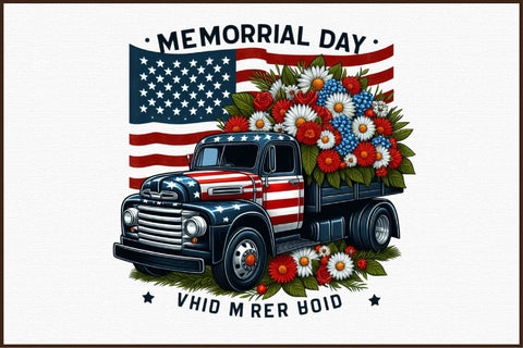 Memorial Day Truck Clipart Sublimation designartist 