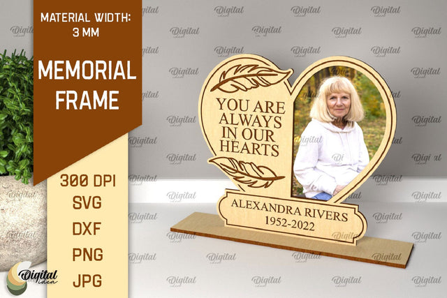 Memorial Frame Laser Cut. Personalized Memorial Frame SVG SVG Evgenyia Guschina 