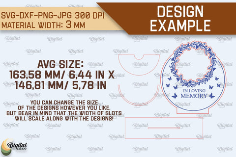 Memorial Frame Laser Cut. Personalized Memorial Frame SVG SVG Evgenyia Guschina 