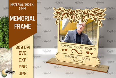 Memorial Frame Laser Cut. Personalized Memorial Frame SVG SVG Evgenyia Guschina 
