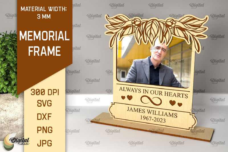 Memorial Frame Laser Cut. Personalized Memorial Frame SVG SVG Evgenyia Guschina 