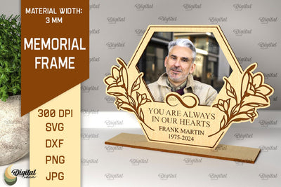 Memorial Frame Laser Cut. Personalized Memorial Frame SVG SVG Evgenyia Guschina 