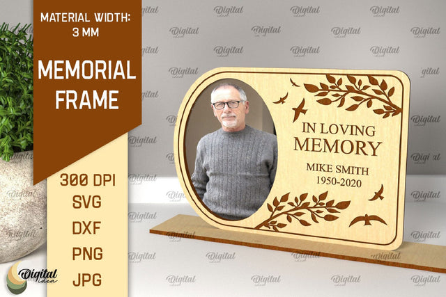 Memorial Frame Laser Cut. Personalized Memorial Frame SVG SVG Evgenyia Guschina 