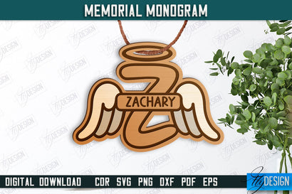 Memorial Monogram | Christmas Tree Toy | Personalized Monogram | Memorial Sign | CNC File SVG Fly Design 