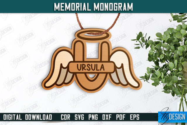 Memorial Monogram | Christmas Tree Toy | Personalized Monogram | Memorial Sign | CNC File SVG Fly Design 