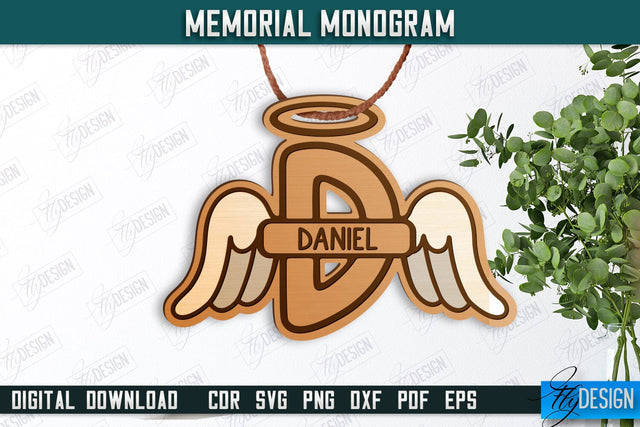 Memorial Monogram | Christmas Tree Toy | Personalized Monogram | Memorial Sign | CNC File SVG Fly Design 