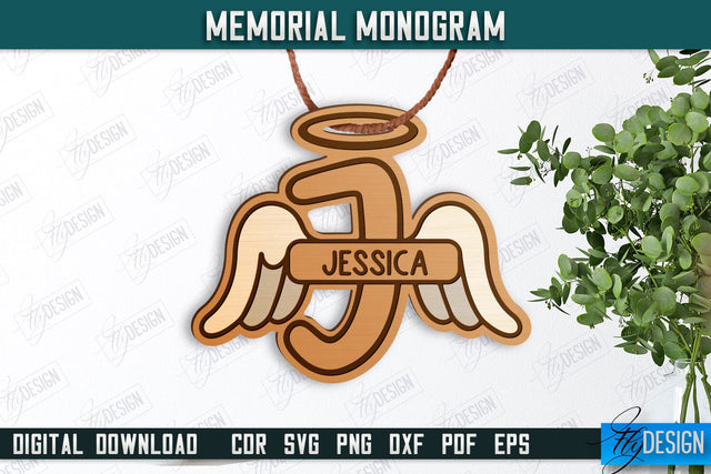 Memorial Monogram | Christmas Tree Toy | Personalized Monogram | Memorial Sign | CNC File SVG Fly Design 