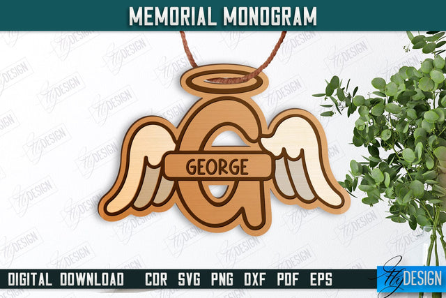 Memorial Monogram | Christmas Tree Toy | Personalized Monogram | Memorial Sign | CNC File SVG Fly Design 