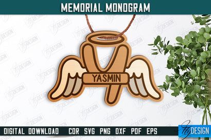 Memorial Monogram | Christmas Tree Toy | Personalized Monogram | Memorial Sign | CNC File SVG Fly Design 