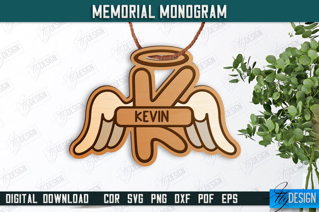 Memorial Monogram | Christmas Tree Toy | Personalized Monogram | Memorial Sign | CNC File SVG Fly Design 