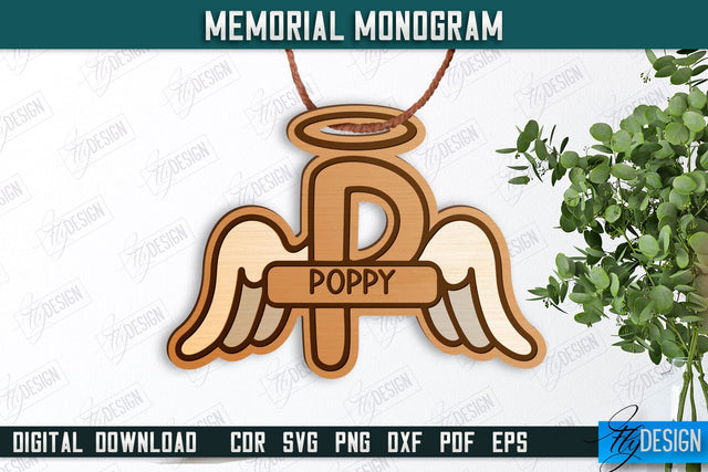 Memorial Monogram | Christmas Tree Toy | Personalized Monogram | Memorial Sign | CNC File SVG Fly Design 
